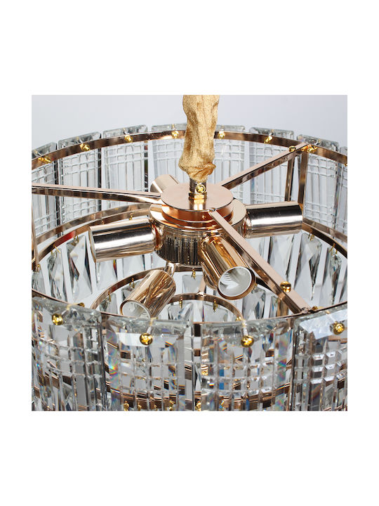 Keskor Chandelier with Crystals 6xE14 Gold 40cm 518160