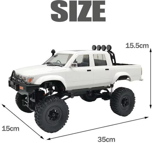Wpl C64-1 RC Car Toyota Hilux Four-Wheel Drive Lifted 1/14 2.4g 4WD RTR Proportional Control White