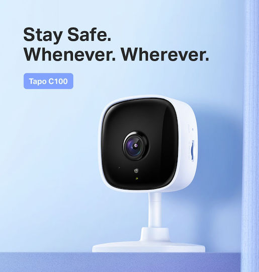 TP-LINK Tapo C110 v2 IP Überwachungskamera Wi-Fi Full HD+ 3MP mit Zwei-Wege-Kommunikation und Objektiv 3.3mm