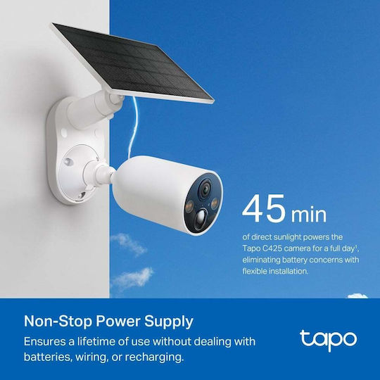 TP-LINK Tapo C425 v1 IP Surveillance Camera Full HD+ 4MP Waterproof Battery Powered with Two-Way Communication and Lens 2.1mm