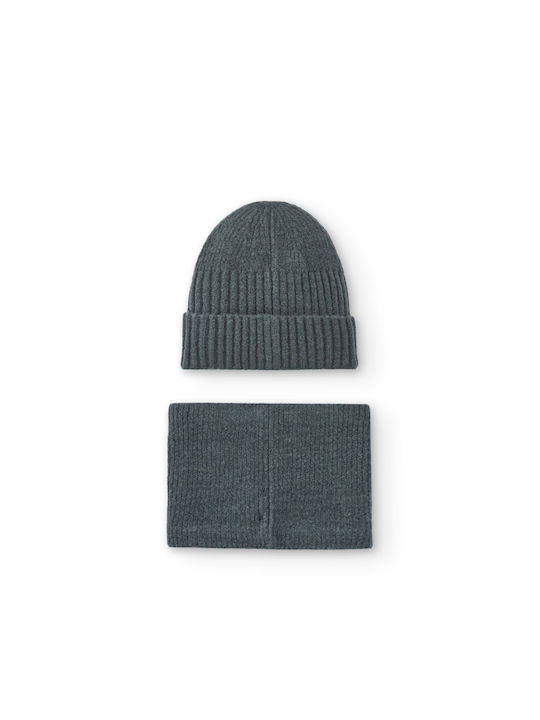 Nath Kids Kids Beanie Set with Scarf Knitted Gray