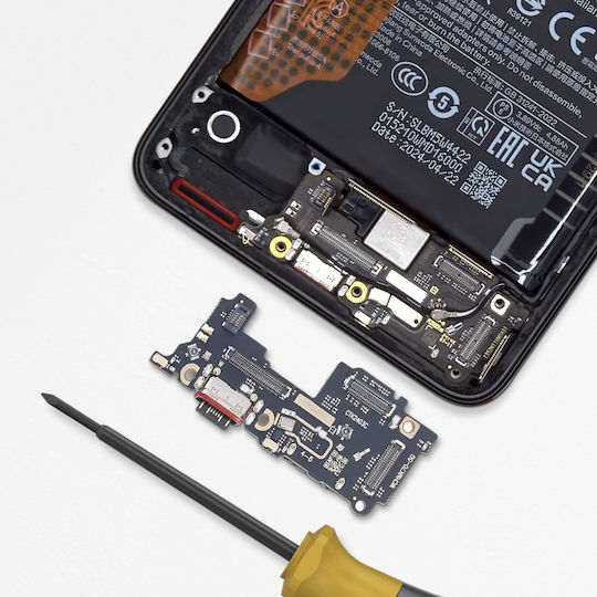 Клапио конектор за зареждане Xiaomi Poco F6 Pro четец на SIM карти черен