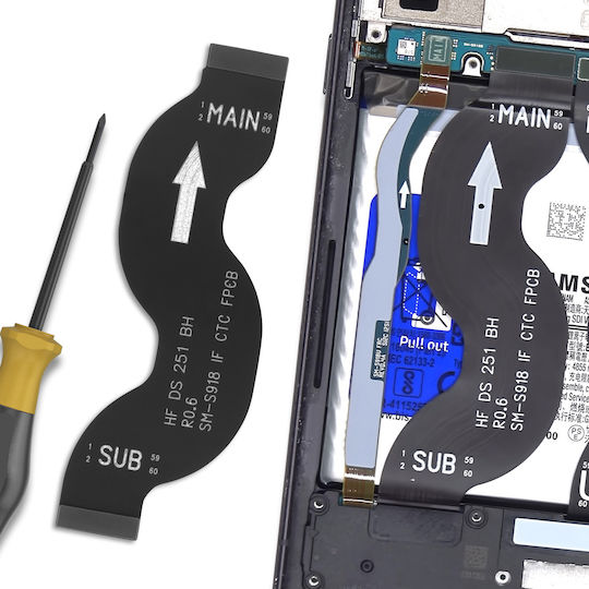Clappio Покривка за маса Дънна платка Samsung Galaxy S23 Ultra Черен