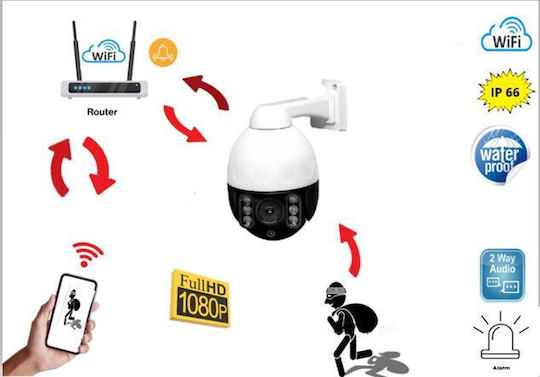 105029 IP Surveillance Camera Wi-Fi HD 720P with Two-Way Communication and Lens 3.6mm