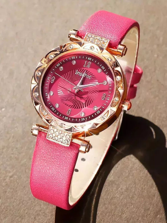 Women's Pink Watch & Jewelry Set