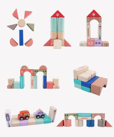 Joyland City Wooden Building Blocks for 3+ Years