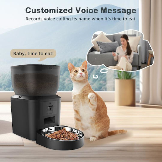 Bruno Automatic Stainless Steel Feeder for Dog & Cat with Base 4lt 31cm in Black Color