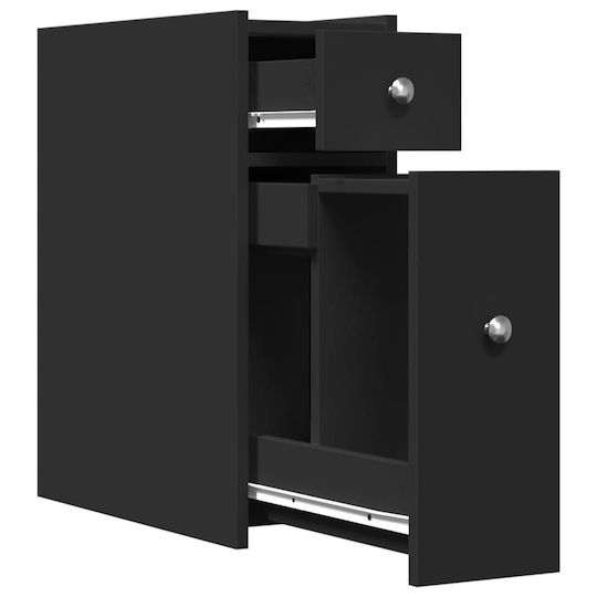 vidaXL Bathroom Cabinet L21.5xW50xH60cm Black