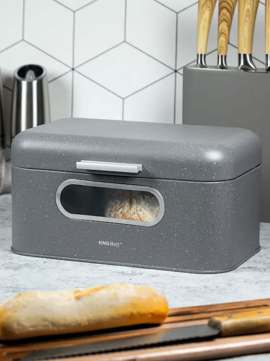 KING Hoff Bread Box Plastic Gray 30x19.5x15.8cm