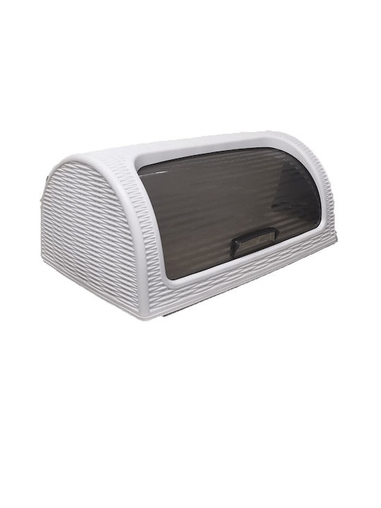 Homeplus Bread Box with Lid Plastic White 41x26x18cm