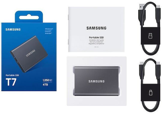 Samsung T7 USB 3.2 / USB-C External 2.5" SSD 4TB Gray
