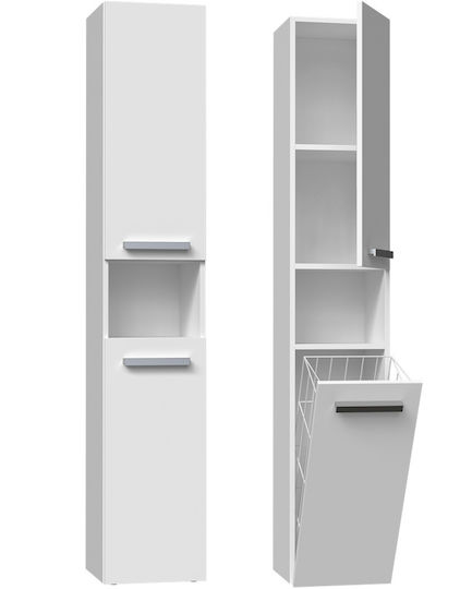 Topeshop Nel Στήλη Μπάνιου Δαπέδου Μ31xΒ30xΥ174cm Λευκή