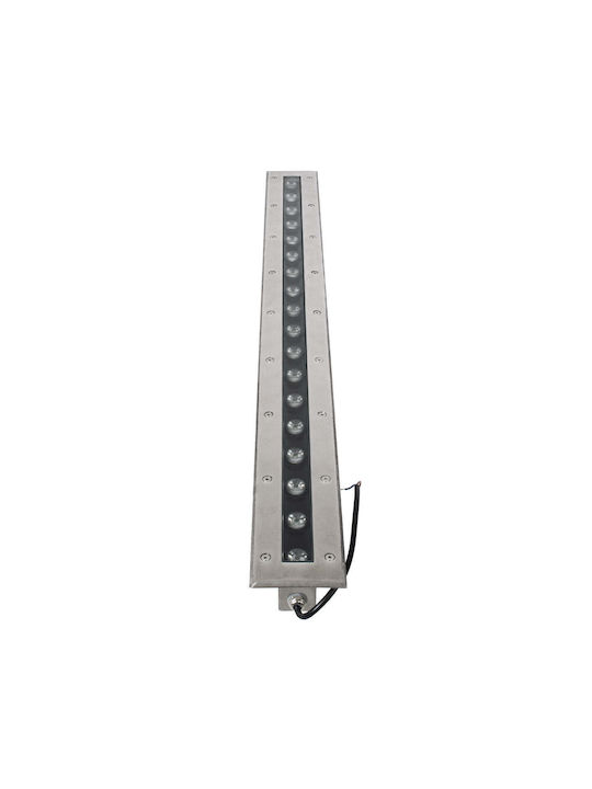 GloboStar Mina Outdoor Floor Lamp LED Wall Washer 18W with Warm White Light IP68 Gray