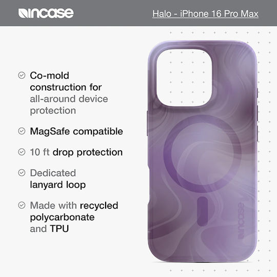 Carcasă Incase Halo Magsafe pentru iPhone 16 Pro Max, culoare Oil Slick Lilac