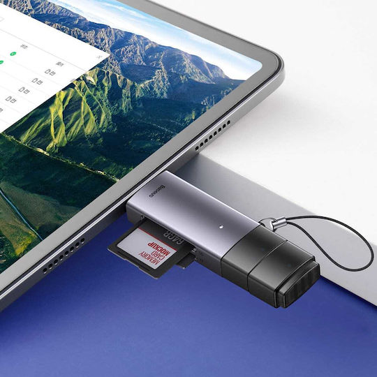 Baseus Lite Series Card Reader USB 3.0 Type-C για SD Γκρι