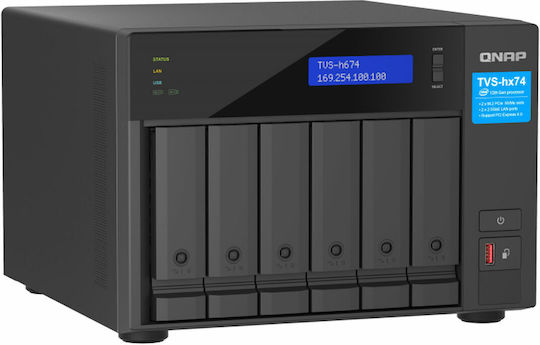 QNap TVS-h674 NAS Tower με 6 θέσεις για HDD/M.2/SSD και 2 θύρες Ethernet