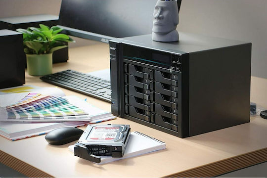 Asustor Lockerstor 8 (AS6508T) NAS Tower με 8 θέσεις για HDD/M.2/SSD και 2 θύρες Ethernet