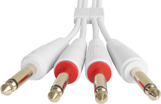 UDG Cable 2 x 6.3mm male - 2x 6.3mm male 1.5m White (U97002WH)