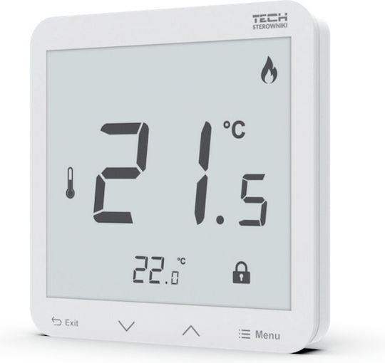 Tech R-8s Plus Wireless Room Controller White Humidity Measurement
