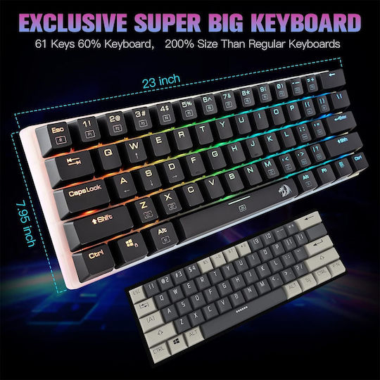 Redragon K605 Alien Giant Super Big Gaming Mechanische Tastatur 60% mit Outemu Blau Schaltern und RGB-Beleuchtung (Englisch US)