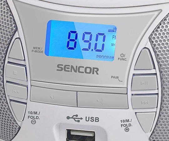 Sencor Tragbares Radio-CD-Spieler mit Radio USB Bluetooth Transparent