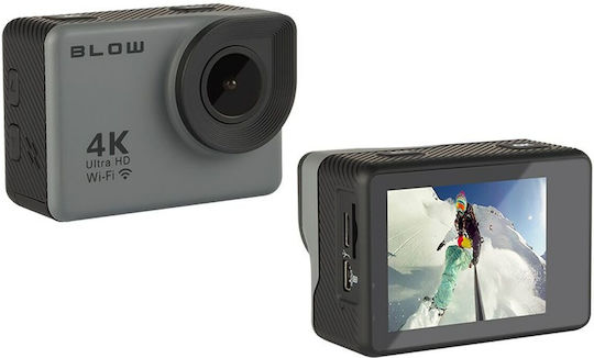 Blow 78-538 Action Camera 4K Ultra HD Υποβρύχια (με Θήκη) με Οθόνη 2" και Wi-Fi Ασημί