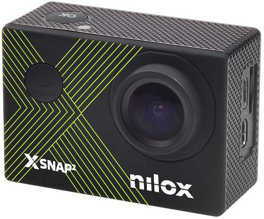 Nilox NXACXSNAP2YL 128GB Action Camera 4K Ultra HD with Screen and Wi-Fi Black