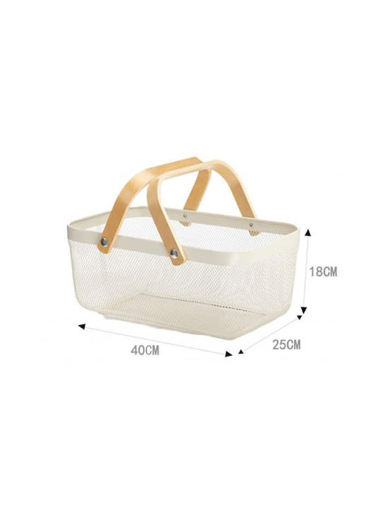 Tpster Fruit Bowl Metallic White 40x25x18cm