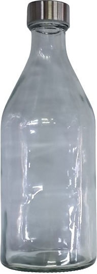Sidirela Flasche Wasser Glas mit Schraubverschluss Transparent 1000ml Sidirela Flasche Wasser Glas mit Schraubverschluss Transparent 1000ml