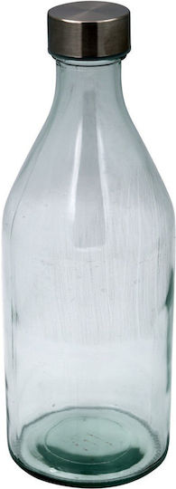 Sidirela Glass Water Bottle with Screw Cap Transparent 1000ml