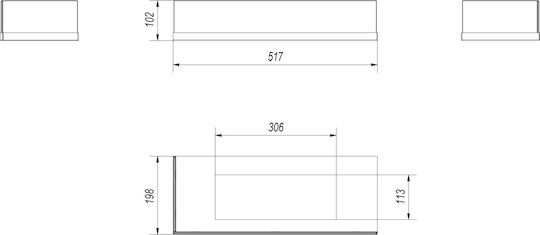 Kratki Delta/L/600/Szyba Protective Glass for BioethaNol Fireplace
