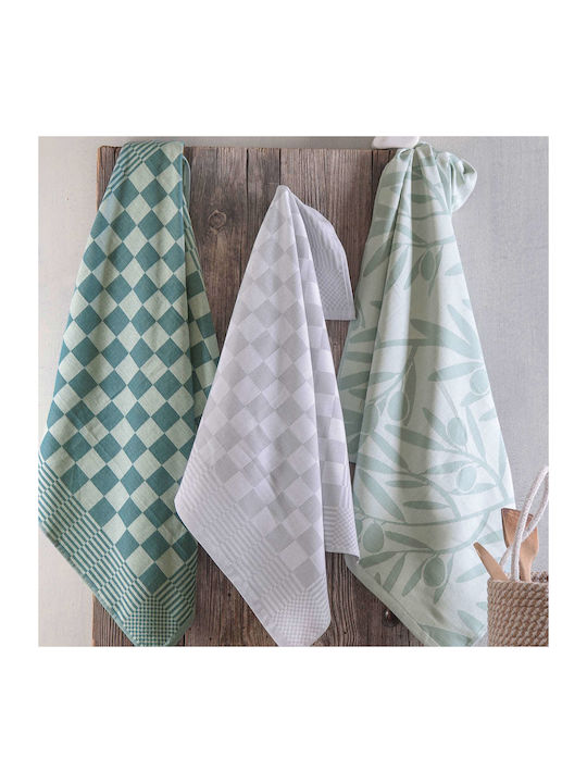 Rythmos Coctail Towel from 100% Cotton in Green Color 40x60cm