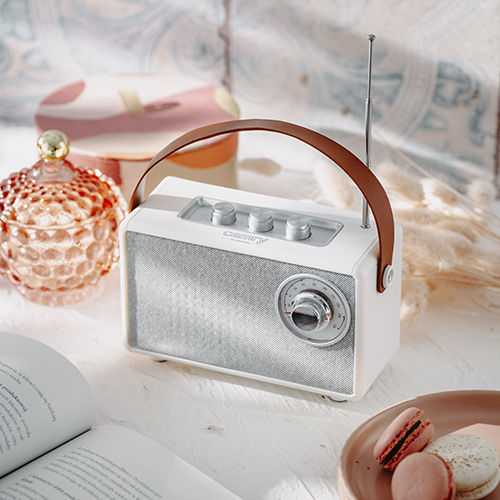 Camry Ηχείο Bluetooth 5W με Ραδιόφωνο και Διάρκεια Μπαταρίας έως 5 ώρες Λευκό CR1902