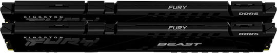 Kingston Fury Beast Black EXPO DDR5 32GB RAM με 2x16GB Modules και Ταχύτητα 6000 για Desktop
