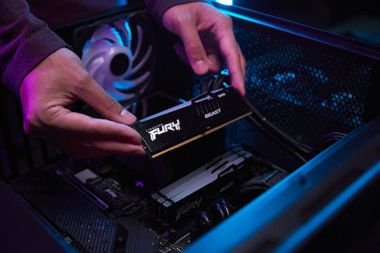 Kingston Fury Beast RGB DDR5 32GB RAM με 2x16GB Modules και Ταχύτητα 6000 για Desktop