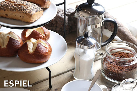 Espiel Metallic Dessert Tower Stand with 2 Tiers Black Ø13cmxY22cm 21.5x21.5x22cm