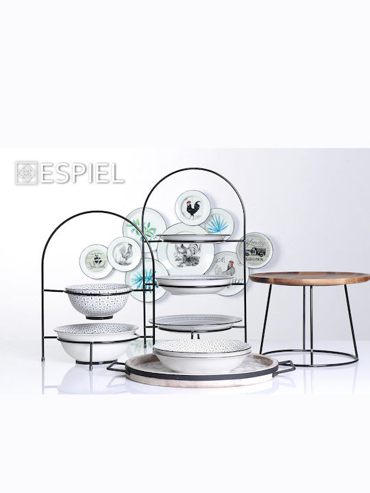 Espiel Μεταλλική Εταζέρα 2 Ορόφων Μαύρη Ø13xY22cm Π21.5xΜ21.5xΥ22cm