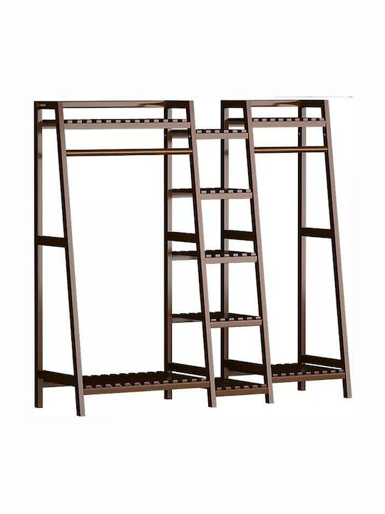 Next Floor Garment Rack made of Wood Brown 160x40x140cm