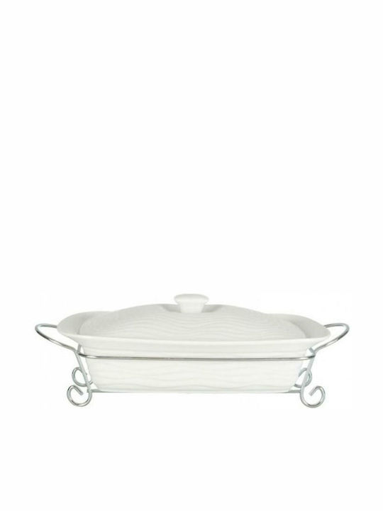 Cryspo Trio Waves Dutch Oven Oval Made of Porcelain 42x42cm 1pcs