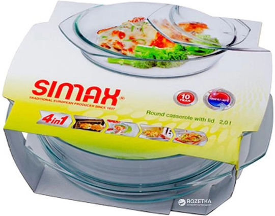 Simax Γάστρα Οβάλ Γυάλινη με Γυάλινο Καπάκι 23x10cm 2lt