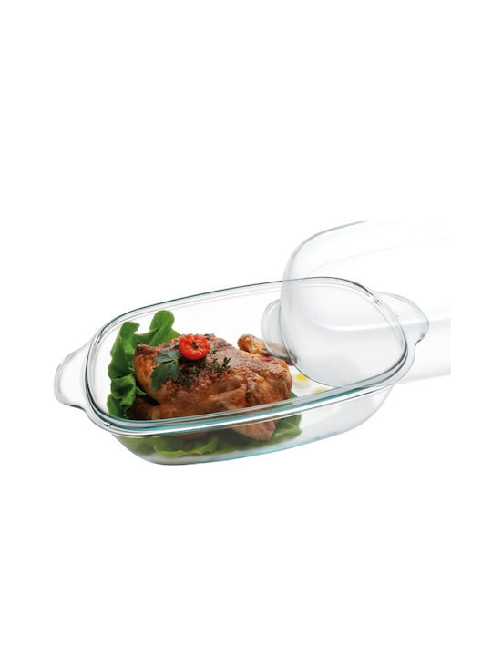 Simax Oală Dreptunghiulară de Sticlă cu Capac de Sticlă 42x26cm 1buc