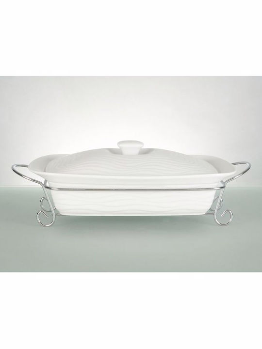 Cryspo Trio Waves Dutch Oven Oval Made of Porcelain 42x42cm 1pcs