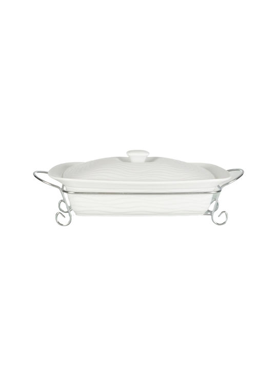 Cryspo Trio Waves Dutch Oven Oval Made of Porcelain 42x42cm 1pcs