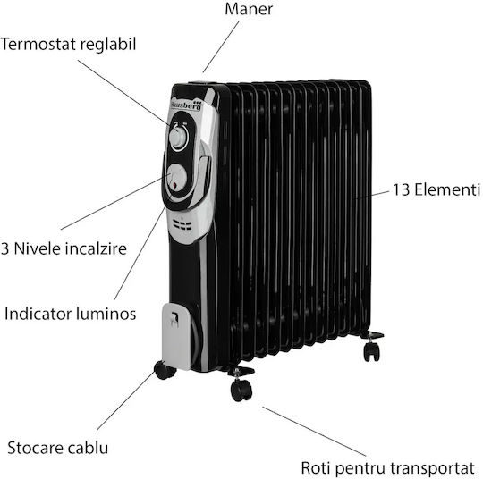 Hausberg Καλοριφέρ Λαδιού με 13 Φέτες 2500W