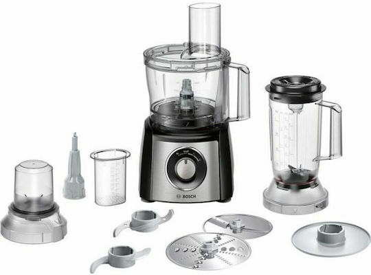 Bosch Multifunctional Food Processor 800W with Pot 2.3lt and Jug Blender Black