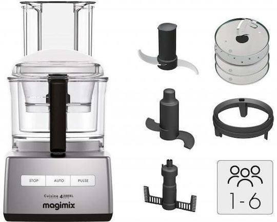 Magimix CS4200 XL Multifunctional Food Processor 950W with Pot 3lt and Jug Blender Silver