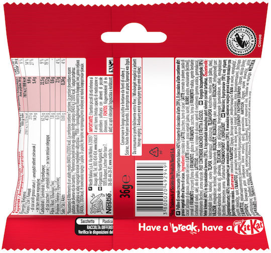 Kit Kat Σοκολατάκια Γάλακτος με Γέμιση Ζαχαροπλαστικής & Δημητριακά 36gr