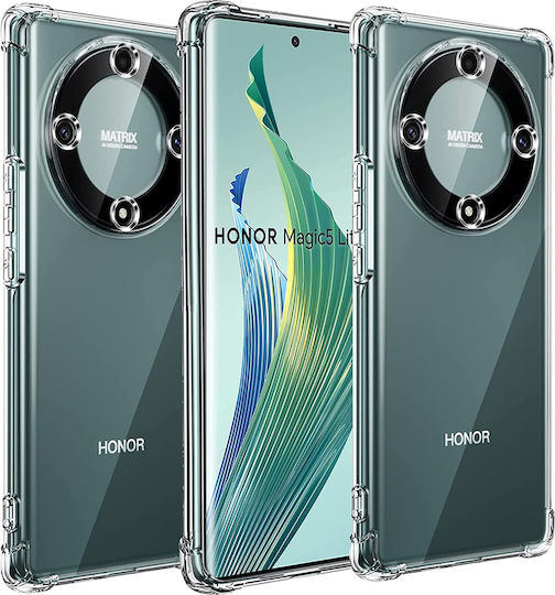 Techsuit Shockproof Clear Umschlag Rückseite Silikon mit Band Transparent (Honor Magic5 Lite)