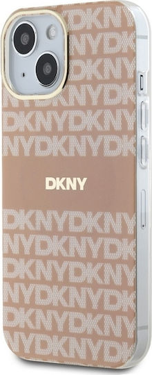 DKNY Repeat Pattern Tonal Stripe Back Cover Plastic / Silicon Roz (iPhone 15)