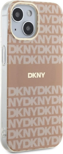 DKNY Repeat Pattern Tonal Stripe Back Cover Plastic / Silicon Roz (iPhone 15)